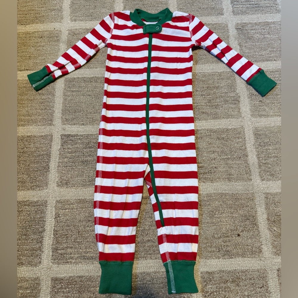 Hanna Andersson Red and White Striped Kids Footie